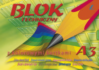 Blok techniczny A3 10k. kolorowy Kreska